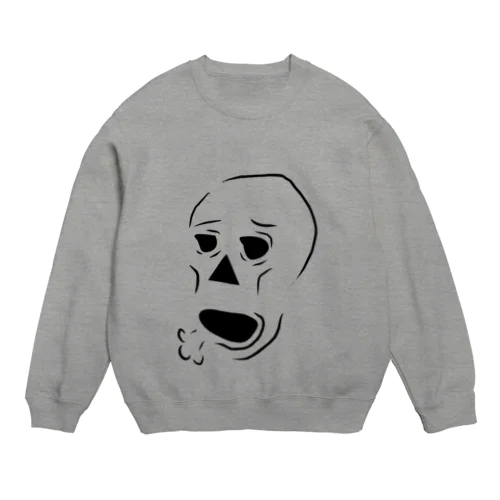 疲れたガイコツ (輪郭あり) Crew Neck Sweatshirt