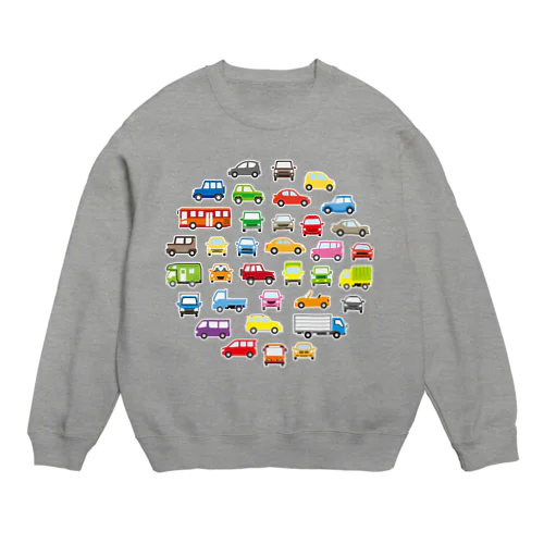 色んな車白フチVer Crew Neck Sweatshirt