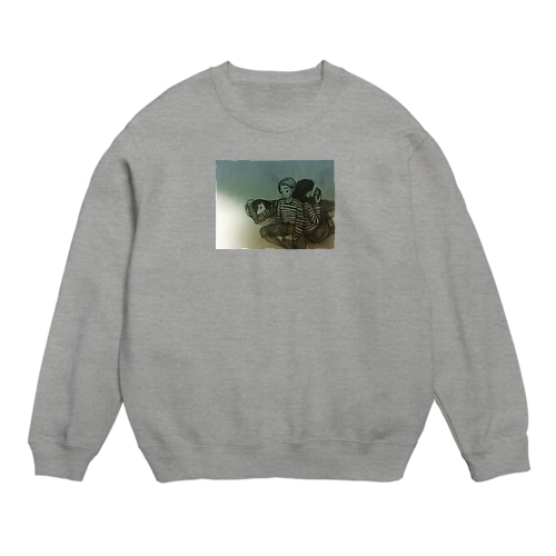 ボーダーとデニムの女 Crew Neck Sweatshirt