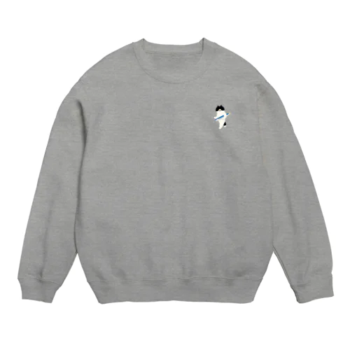 【小】盗んだサンマと歩き出すねこ Crew Neck Sweatshirt