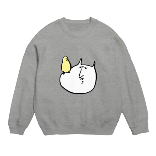 やさぐれねこ（鳥乗り） Crew Neck Sweatshirt