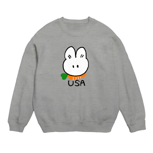 もぐもぐウサギ Crew Neck Sweatshirt