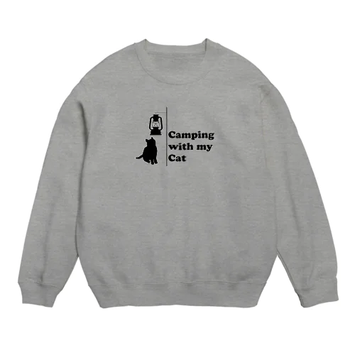 Camping with my Cat 2 Crew Neck Sweatshirt