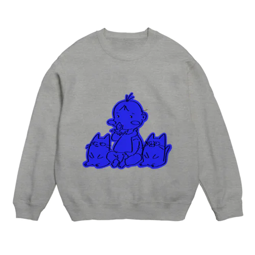 BABY & CATS IN BLUE (SITTING) スウェット