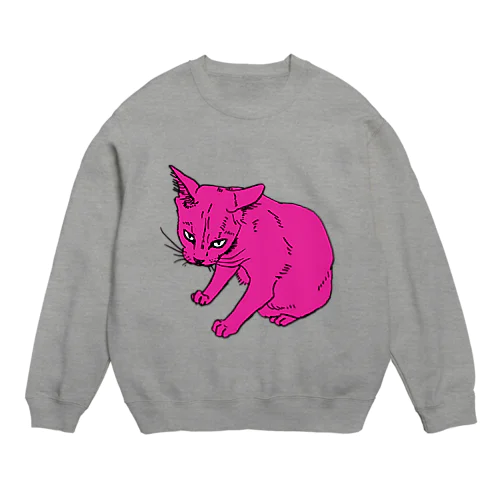 ピンクのねこさん Crew Neck Sweatshirt