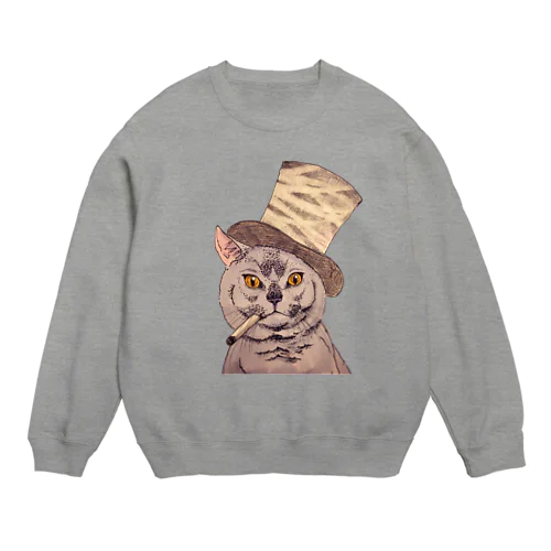 Dandy cat -紳士猫 Crew Neck Sweatshirt