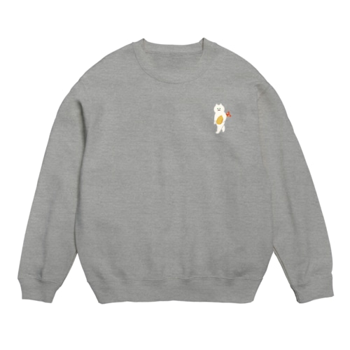 【小】エビフライをさわやかに運ぶねこ Crew Neck Sweatshirt