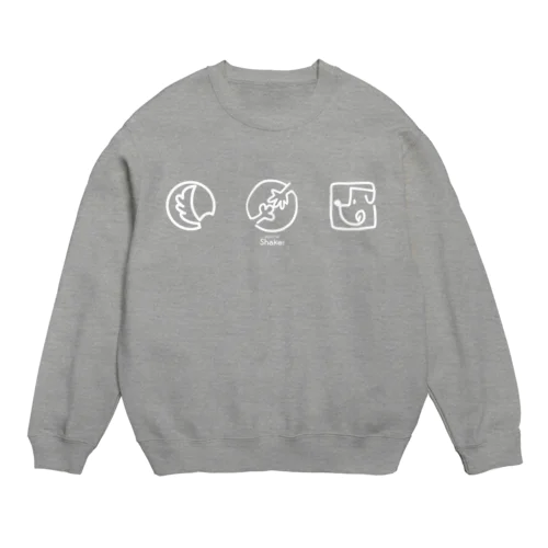 【DOGGYM Shake!】アイコンロゴ（ホワイト） Crew Neck Sweatshirt