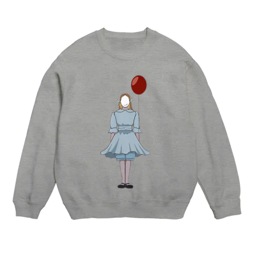 風船と女の子 Crew Neck Sweatshirt