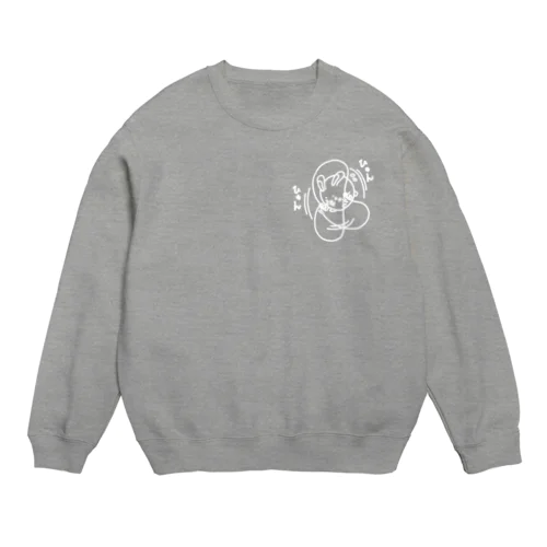 ウサコロまる・縄跳び（小）（線画：白バージョン） Crew Neck Sweatshirt