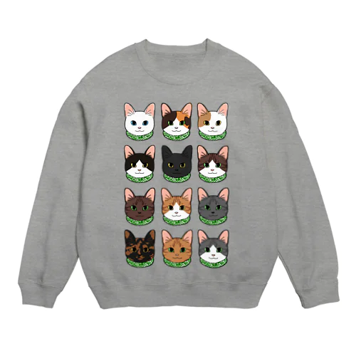 日本の猫たち Crew Neck Sweatshirt