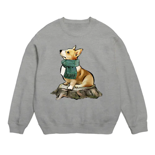 マフラー犬　コーギー Crew Neck Sweatshirt