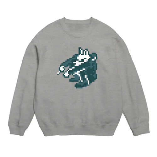 う●こ座りオオカミ(ドット絵) Crew Neck Sweatshirt