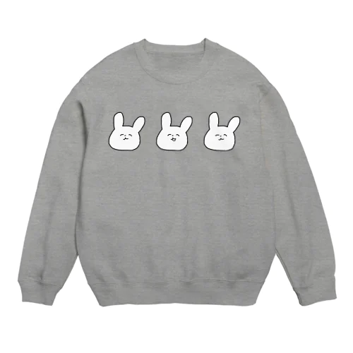 何も考えていないうさぎたち Crew Neck Sweatshirt