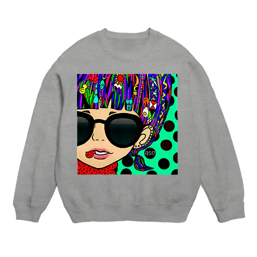 グラサンガール Crew Neck Sweatshirt