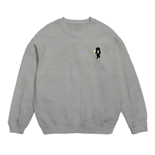 【小】ソフトクリームを急ぎめに運ぶねこ Crew Neck Sweatshirt