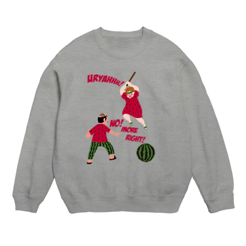 おとんVSおかんスイカ割りVr Crew Neck Sweatshirt