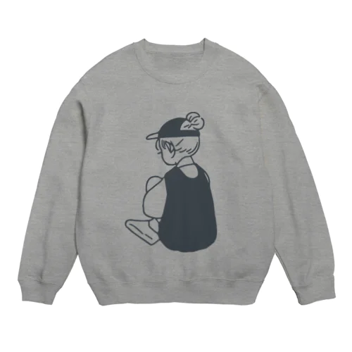 うしろすがた(ネイビー) Crew Neck Sweatshirt