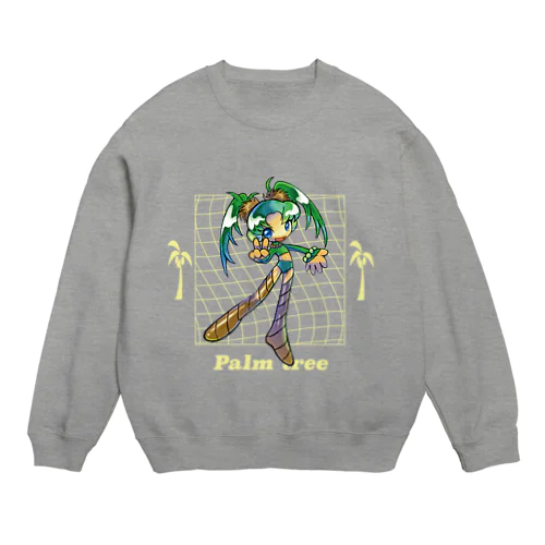 ヤシの人_背景なし Crew Neck Sweatshirt