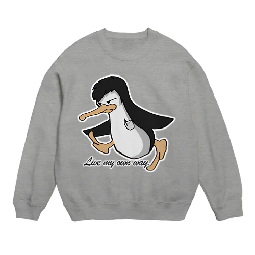 イケメンペン太 ペンギン PENGUIN 胸ポケットにボールペン Crew Neck Sweatshirt