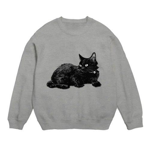 黒ネッコ Crew Neck Sweatshirt