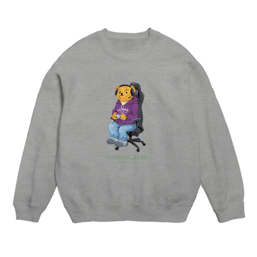 Gaming Bear　ゲーミングくまちゃん Crew Neck Sweatshirt