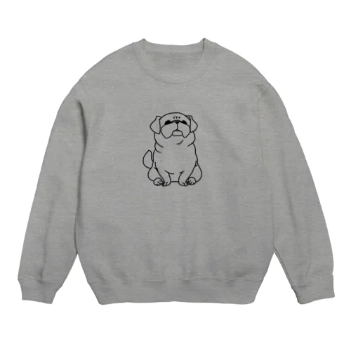 おすわりパグ Crew Neck Sweatshirt