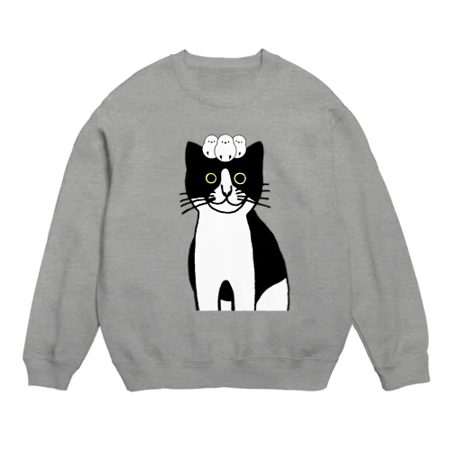 ハチワレちゃんとシマエナガ Crew Neck Sweatshirt