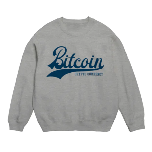 bitcoin #2 navy font Crew Neck Sweatshirt