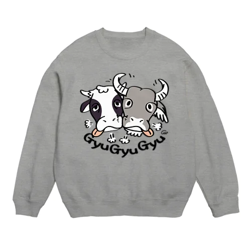 牛のギュウギュウB Crew Neck Sweatshirt