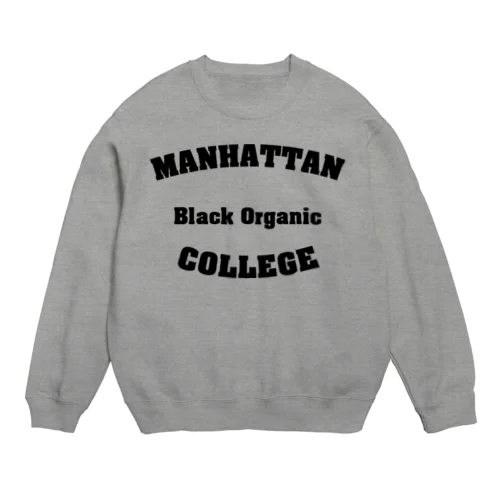 MANHATTAN Black Organic COLLEGE Crew Neck Sweatshirt