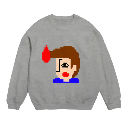 リーゼント燃えてるよ　ドット絵2 Crew Neck Sweatshirt