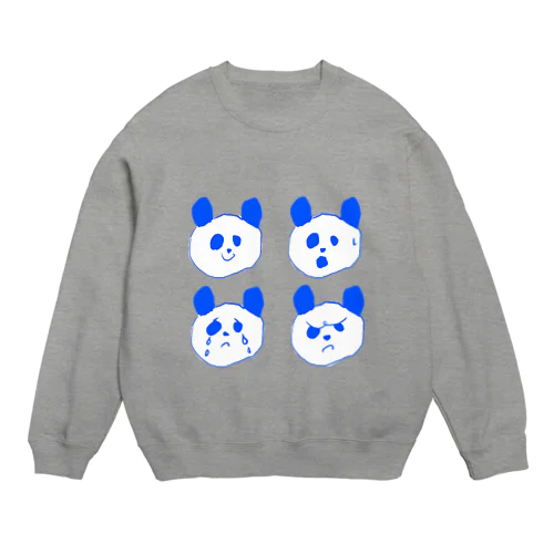 🐼 ゆるぱんだの四面相 🐼 Crew Neck Sweatshirt