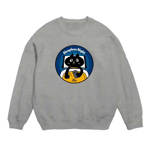 眠れない猫 Crew Neck Sweatshirt