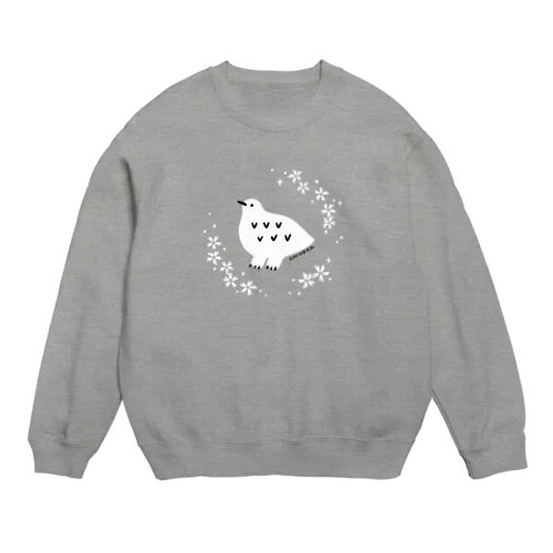 ライチョウとイワツメクサ Crew Neck Sweatshirt