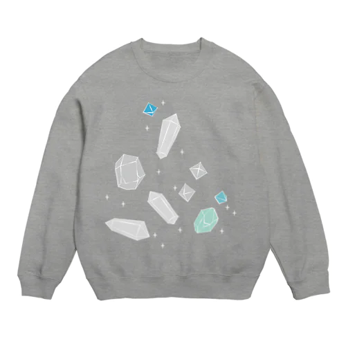 青い石（白フチ） Crew Neck Sweatshirt