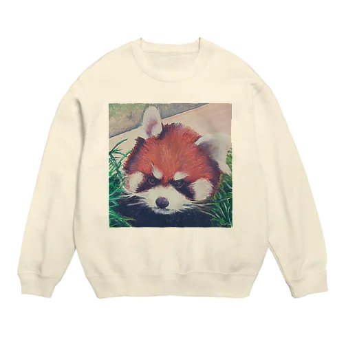 キリッとしたレッサーパンダ Crew Neck Sweatshirt