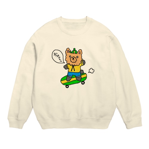 すけぼーにのってる いぬ Crew Neck Sweatshirt