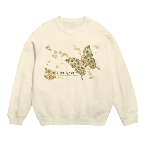 Litt lykke. FlowerButterfly柄 Crew Neck Sweatshirt