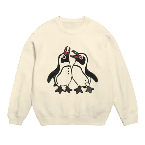 仲良く鳴き交わす🐧🐧 Crew Neck Sweatshirt