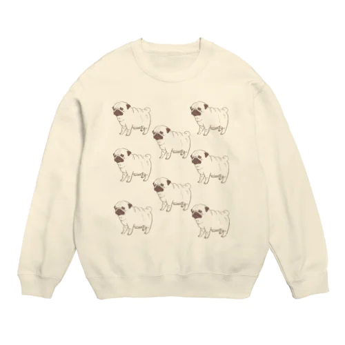 パグにまみれたい Crew Neck Sweatshirt