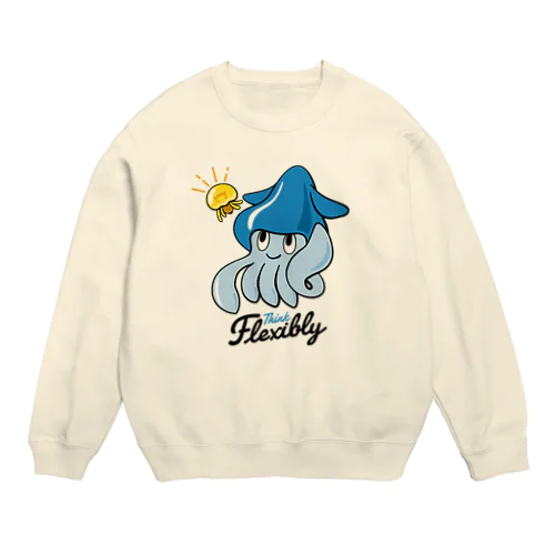 柔軟に考えるイカ Crew Neck Sweatshirt