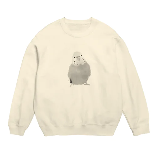 墨絵風セキセイインコ  Crew Neck Sweatshirt