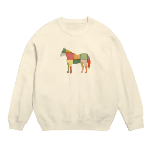 pattern horse A Crew Neck Sweatshirt