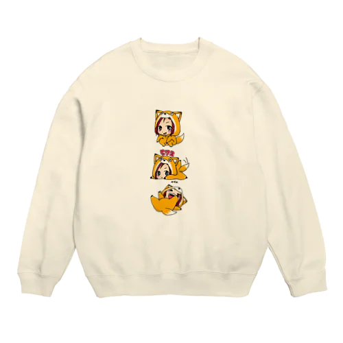 キツネこなちトリオ Crew Neck Sweatshirt