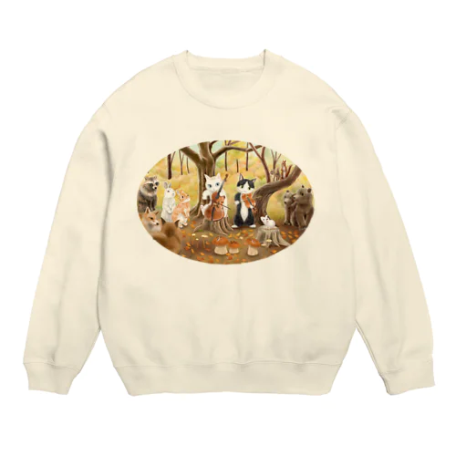 秋の森の演奏会～にゃんこの音楽会～ Crew Neck Sweatshirt