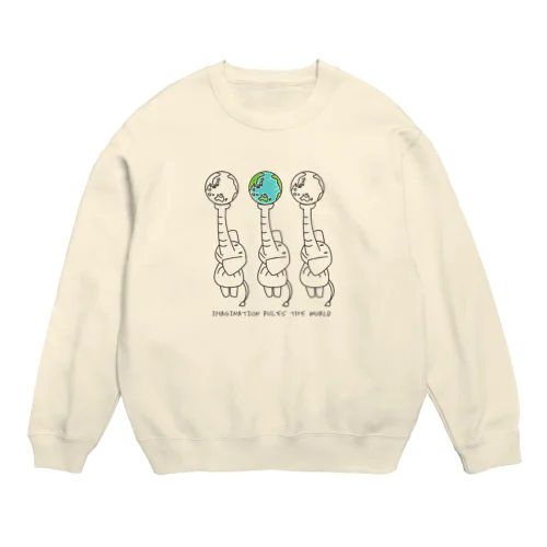 天動説？地動説？ゾウ説！ Crew Neck Sweatshirt