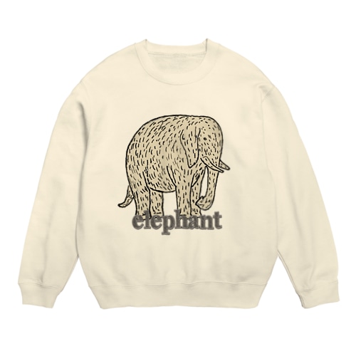 elephant　　(backプリント）[一部表プリント」 Crew Neck Sweatshirt