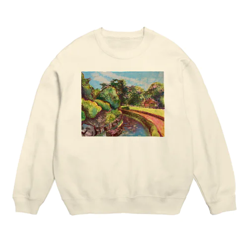 小川のある風景 Crew Neck Sweatshirt