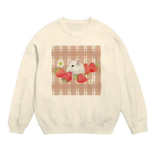 ハムスターの苺🍓チェック Crew Neck Sweatshirt